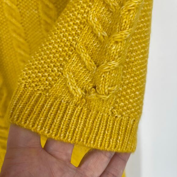 Ann Taylor Cable Knit Sweater Dress XS Turtleneck Golden Yellow NWT - Picture 10 of 12